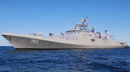 Сторожевой корабль «Адмирал Григорович» успешно уничтожил морскую цель при помощи ракетного комплекса «Штиль»