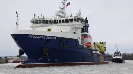 Судно тылового обеспечения «Всеволод Бобров» вышло на этап заводских ходовых испытаний