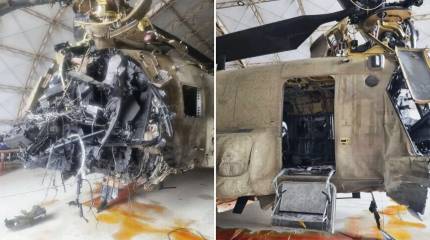 Появились кадры с вертолётом CH-47F «Чинук» на базе в Кувейте после удара