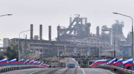 В Мариуполе открыли восстановленный мост, являющийся частью дороги в Крым