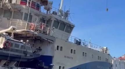 Появилось видео поднятого в Санкт-Петербурге морского буксира «Капитан Ушаков»