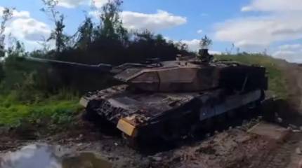 Опубликованы кадры уничтожения очередного танка Leopard 2A6 ВСУ с использованием высокоточного снаряда «Краснополь»