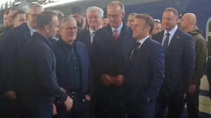 «Группа поддержки» Зеленского: Макрон, Стармер, Туск и Мерц прибыли в Киев