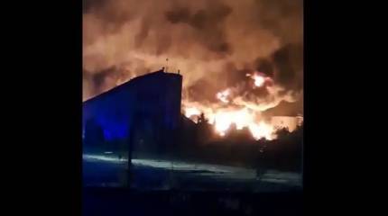 Результатом удара по принадлежащей Баку нефтебазе под Одессой стал крупный пожар