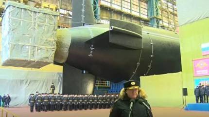 Спущен на воду атомный подводный ракетоносец «Император Александр III» проекта «Борей-А»