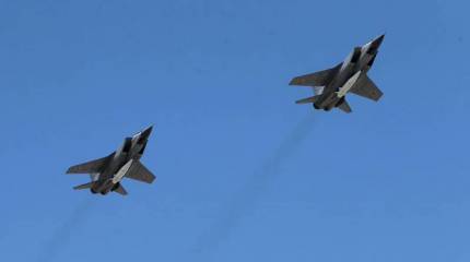 Пара МиГ-31К с гиперзвуковым комплексом «Кинжал» переброшена в Хмеймим для участия в совместных учениях с ВМФ