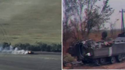 Российскими БМД была разбита колонна нидерландских бронетранспортёров YPR-765 ВСУ под Андреевкой