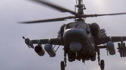 Ударные вертолёты Ка-52 ВКС РФ осуществляют уничтожение бронетехники ВСУ в том числе с предельно малых высот