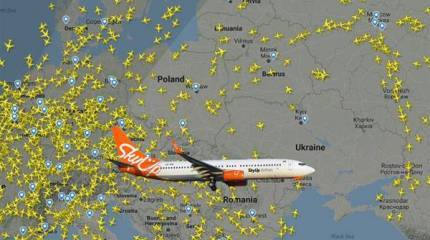 Украина превратилась в большое серое пятно на карте авиаперевозок