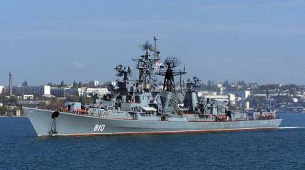 Russian Navy ships on combat duty in the Syrian port