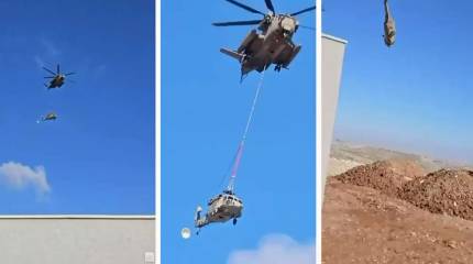 Израильские военные «уронили» вертолёт UH-60 при транспортировке
