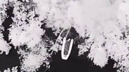 Опубликованы кадры уничтожения лодки вместе с десантом ВСУ на Днепре