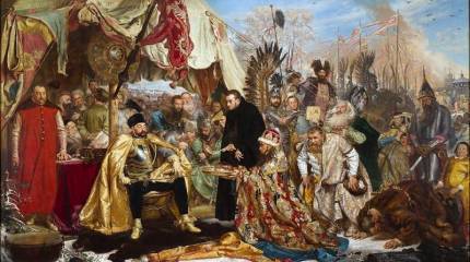 Президент Польши показал главе киевского режима картину «Стефан Баторий под Псковом» с вымышленным сюжетом