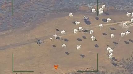 В районе Новопавловки ДНР уничтожено два вертолёта Ми-8 Воздушных сил ВСУ - Минобороны