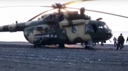 Вынужденная посадка на турецкий пляж вертолёта Ми-17 попала на видео