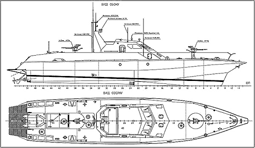 Катер соболь проект 12200 чертеж