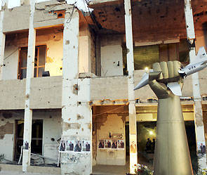 In Libya, the Gaddafi Palace was blown up