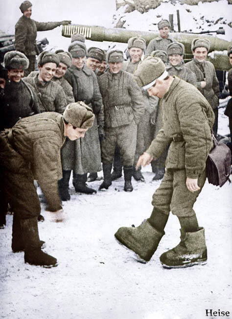 第二次世界大战中苏联士兵的彩色照片