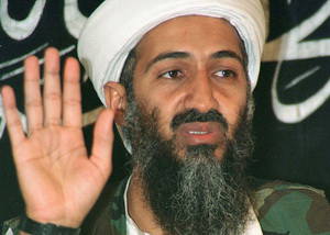 Who is grinning "Bin Laden's skull"?