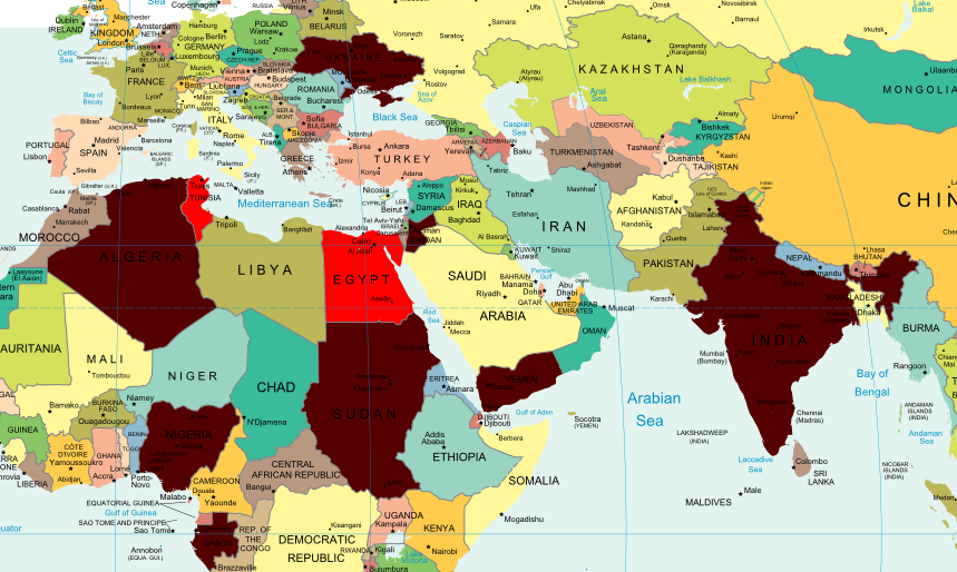 Хаджистан страна где находится. Политическая карта Северной Африки и ближнего Востока. Политическая карта ближнего Востока и средней Азии. Политическая карта Европы и ближнего Востока.