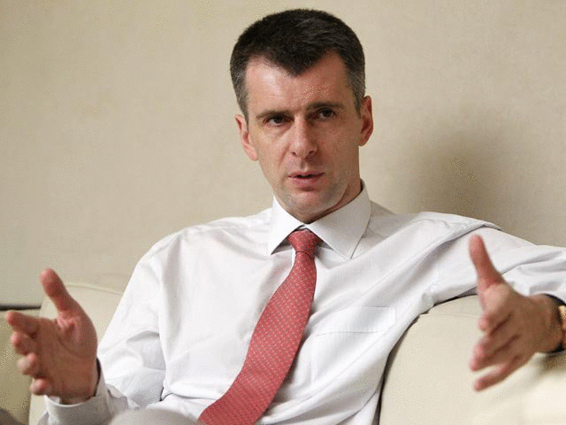 Prokhorov kände igen ett intresse för politik och lovade systemets kollaps om fem år