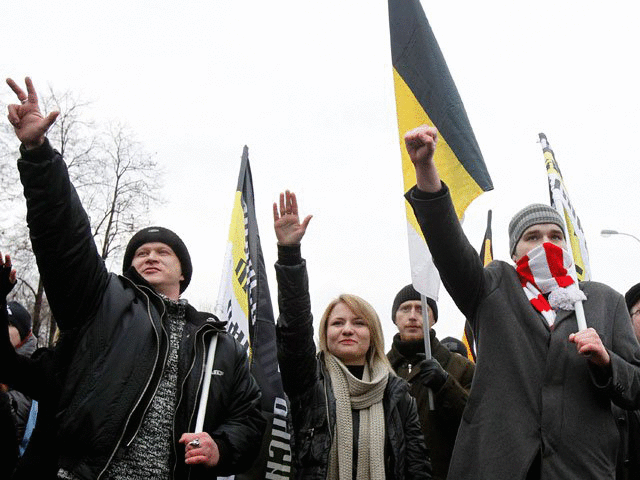 Rally nacionalista celebrada en la plaza Bolotnaya.
