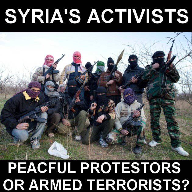 평화적인 시위 또는 무장 한 테러리스트의 참가자?