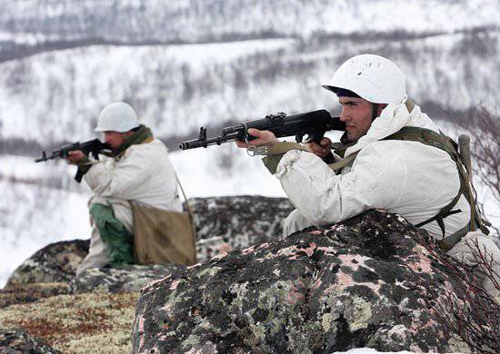 Marines of the Northern Fleet genomförde en övning på en bergsövningsplats