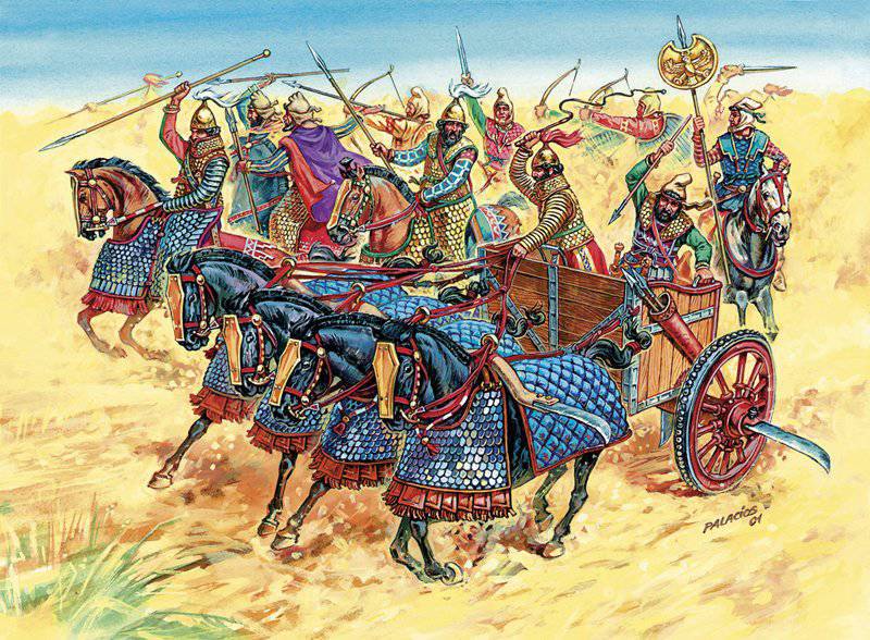 War chariots of the Ancient World - a prototype of modern military equipment
