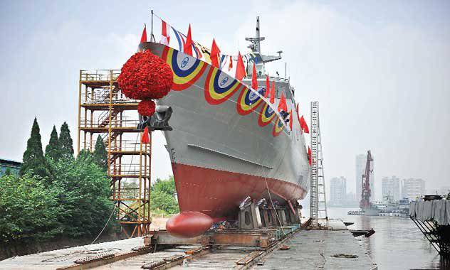 中国では、バングラデシュ海軍用の大型巡視船を進水させた