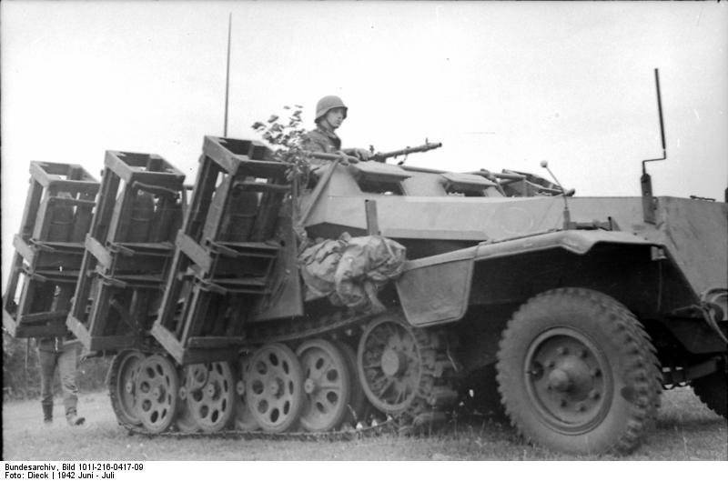 Tweede Wereldoorlog Duitse zware gemotoriseerde MLRS Wurfrahmen 40