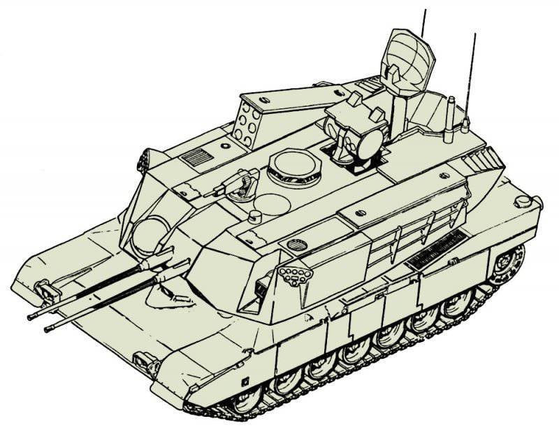 AGDS / M1 : Abrams 탱크를 기반으로 한 자체 추진 대공포