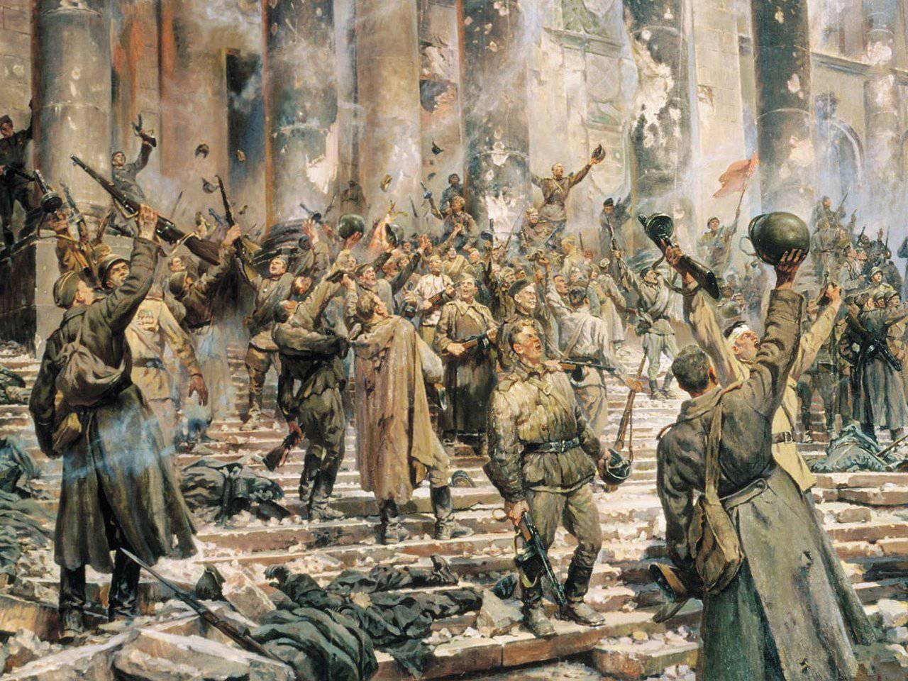 Победа следующего года. Картины п. Кривоногова "победа". Кривоногов капитуляция фашистских войск в Берлине.