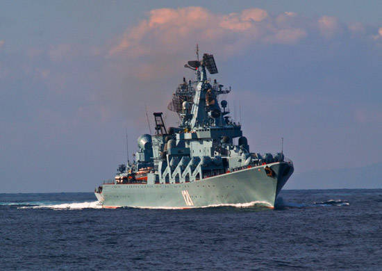 Guards missile cruiser of the Black Sea Fleet "Moscow" completes the tasks in the Mediterranean