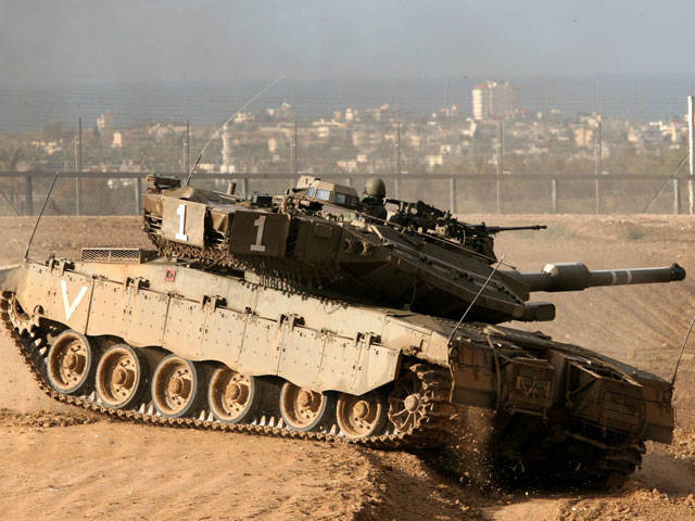 Merkava-4 active defense takes BTR for an enemy missile