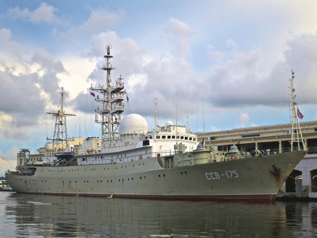 A Russian warship secretly moored in Cuba