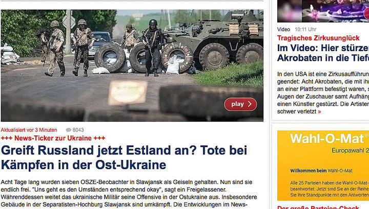 German media scare Europeans by Russian attack on Estonia