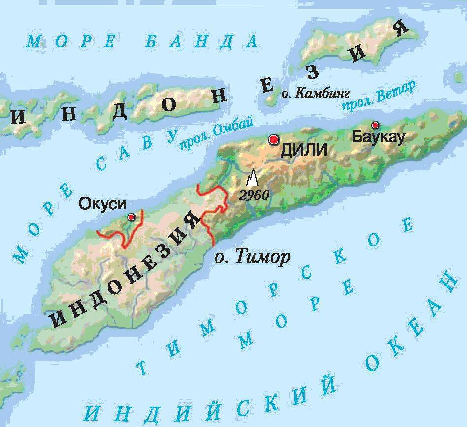 Тимор на карте. Восточный Тимор на карте. Восточный Тимор на карте Азии.