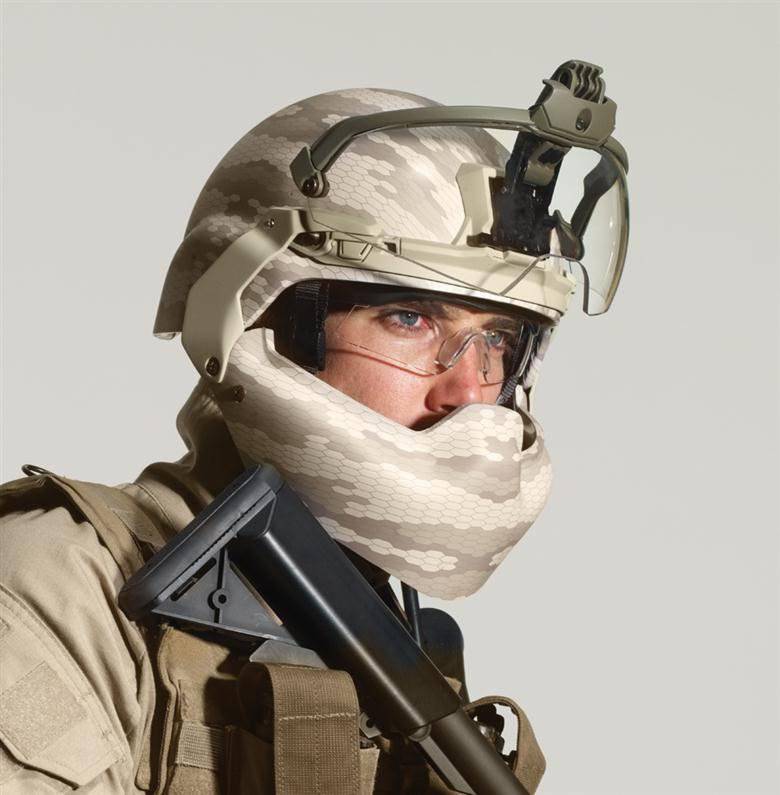 Helm Amerika yang menjanjikan untuk melindungi wajah dari pecahan peluru