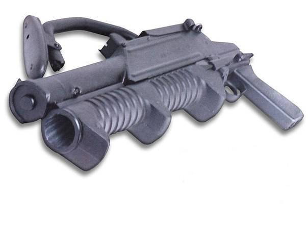 GM94 - Russian pump-action grenade launcher with a moving barrel.