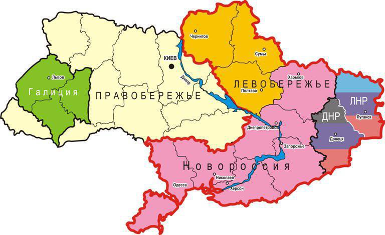 Scenarios for the future division of Ukraine