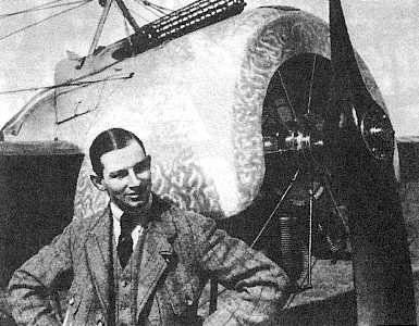 Anthony Fokker poses at the EI aircraft