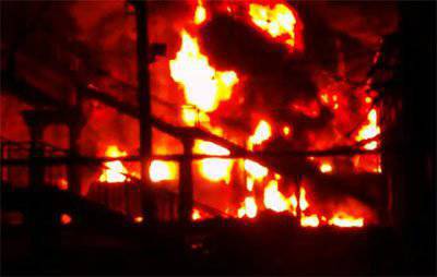 Взрыв и пожар на железнодорожной станции в Харьковской области