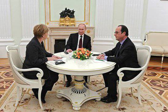 Скупая информация об итогах переговоров глав России, Германии и Франции в Кремле