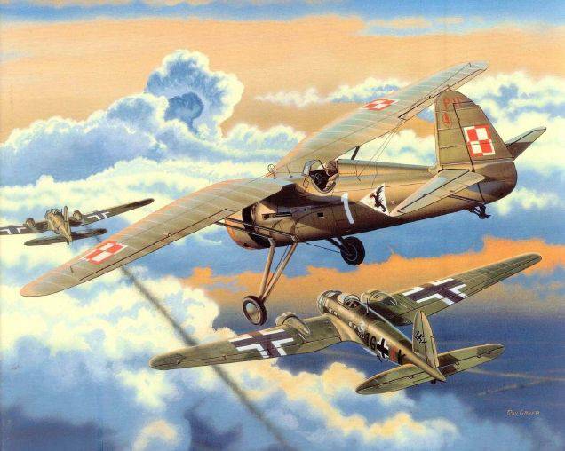 Aviones de combate de Polonia en vísperas de la guerra.
