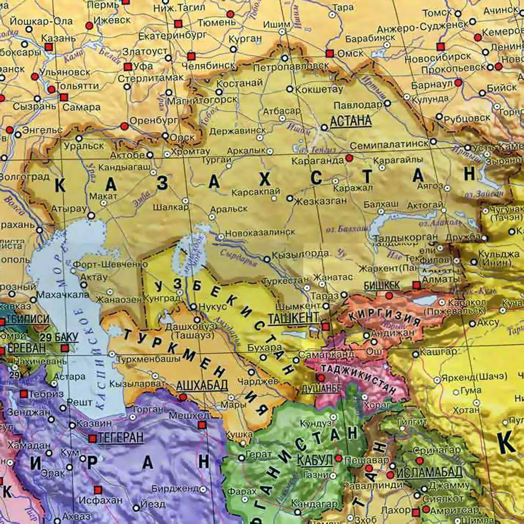 Казахстан это какая страна. Карта средней Азии географическая. Политическая карта Казахстана и центральной Азии. Карта средней Азии и Казахстана.