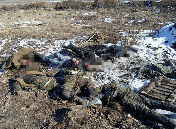 OUN发布在Debaltsevskiy锅炉中杀死的乌克兰安全官员的照片（18 +）