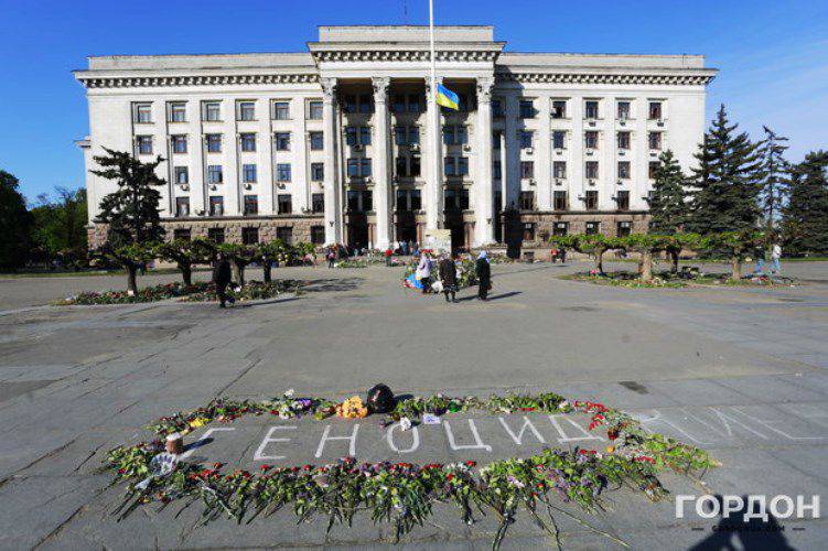 Vertreter des Odessa "Anti-Maidan" durften das Denkmal in Erinnerung an die im Haus verbrannten Gewerkschaften nicht wiederherstellen