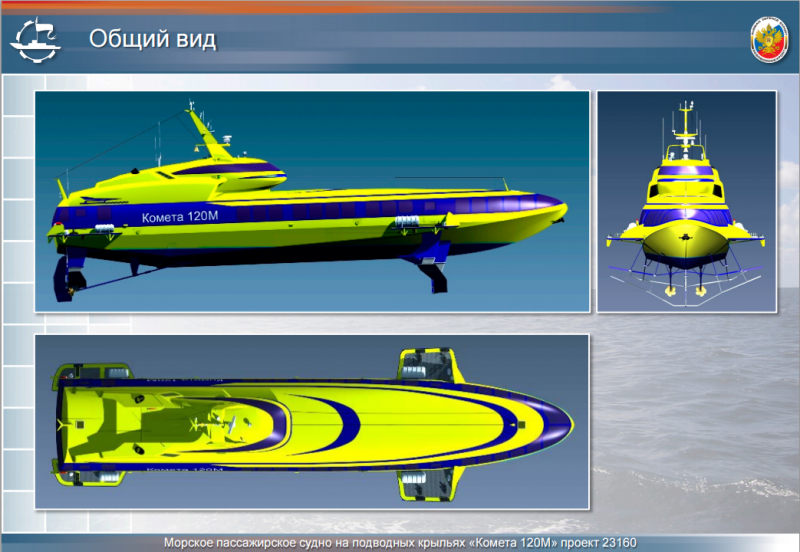 В России ведётся строительство пассажирского судна на подводных крыльях «Комета 120М»