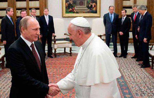 바티칸 주재 미국 대사는 블라디미르 푸틴 대통령과 대화 할 내용에 대해 교황에게 "TsU"를 주었다